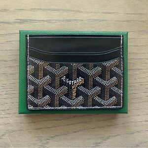 Goyard Black and Brown Patterned Card Holder